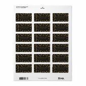 Zwart en goudstippen adreslabel etiket (Full Sheet)