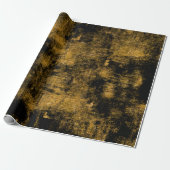 Zwart en goudstof Abstract Cadeaupapier (Uitgerold)