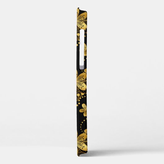 Zwart en goudTropische bladeren Case-Mate iPhone Case (Achterkant / Links)