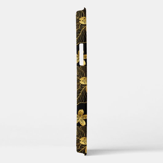 Zwart en goudTropische bladeren Case-Mate iPhone Case (Achterkant / Rechts)