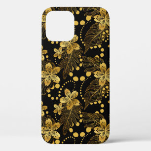 Zwart en goudTropische bladeren Case-Mate iPhone Case