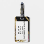 Zwart en goudverven bagagelabel (Achterkant verticaal)