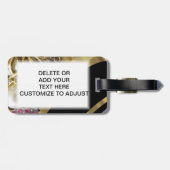 Zwart en goudverven bagagelabel (Achterkant horizontaal)