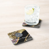 Zwart en goudverven drankjes onderzetter (Rechterzijde)