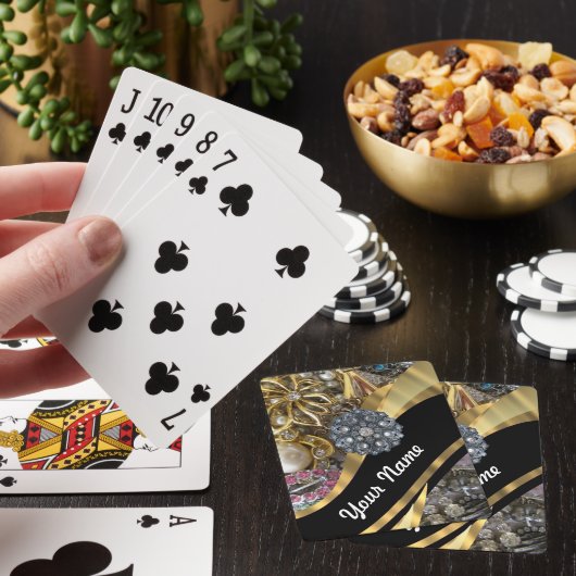 Zwart en goudverven pokerkaarten (Insitu)