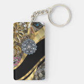 Zwart en goudverven sleutelhanger (achterkant)