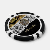 Zwart en goudvocht, wit kristal poker chips (Enkel)