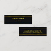 Zwart en goudvormig, aantrekkelijk mini visitekaartje (Voorkant / Achterkant)