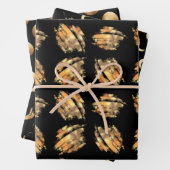 Zwart en goudvormig glam inpakpapier vel (In situ)