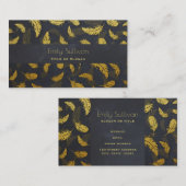 Zwart en goudvormig patroon visitekaartje (Voorkant / Achterkant)