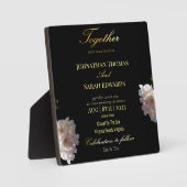 Zwart en goudvormig tabletschild met Easel Fotoplaat (Voorkant)