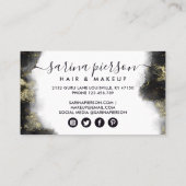 Zwart en goudvormig, vloeibaar Waterverf inkt Afsprakenkaartje (Achterkant)