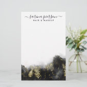 Zwart en goudvormig, vloeibaar Waterverf inkt Briefpapier (Staand voorkant)