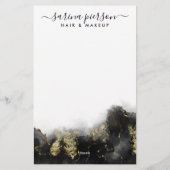 Zwart en goudvormig, vloeibaar Waterverf inkt Briefpapier (Achterkant)