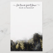 Zwart en goudvormig, vloeibaar Waterverf inkt Briefpapier (Voorkant)