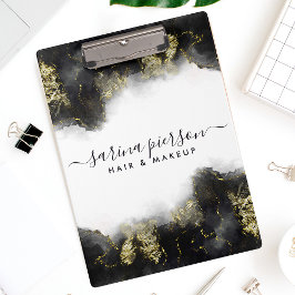 Zwart en goudvormig, vloeibaar Waterverf inkt Klembord