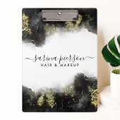 Zwart en goudvormig, vloeibaar Waterverf inkt Klembord