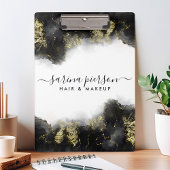 Zwart en goudvormig, vloeibaar Waterverf inkt Klembord