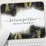 Zwart en goudvormig, vloeibaar Waterverf inkt Muismat<br><div class="desc">Zwarte en goudmatige kunst Vloeibare Waterverf Inkt Muismat. Perfect voor make-up artiesten,  haarstylists,  cosmetologen en nog veel meer!</div>
