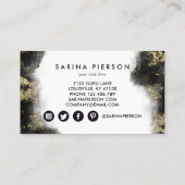 Zwart en goudvormig, vloeibaar Waterverf inkt Visitekaartje (Achterkant)