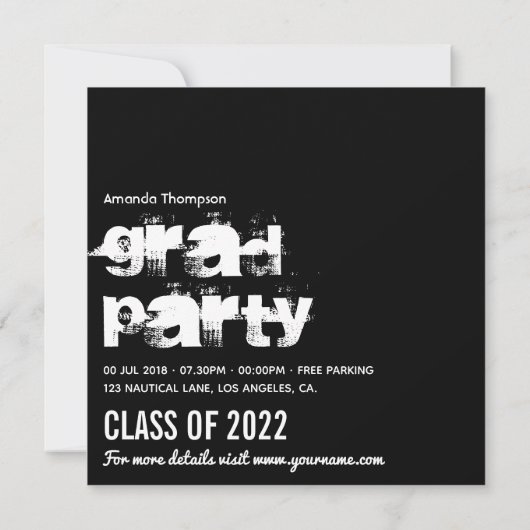 Zwart en goudzand Afstuderen Foto Kaart (Achterkant)