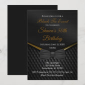 Zwart en goudzwart Stropdas 50ste verjaardag Kaart (Voorkant / Achterkant)