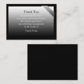Zwart en gradiënt grijs na begrafenis Dank u Notitiekaartje (Voorkant / Achterkant)