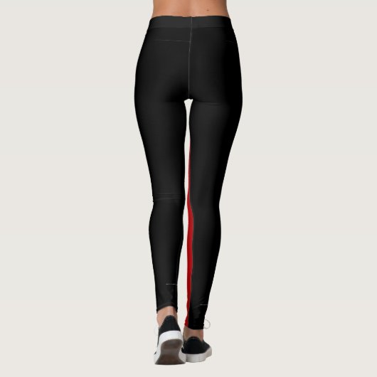 Zwart en granaat Leggings (Achterkant)