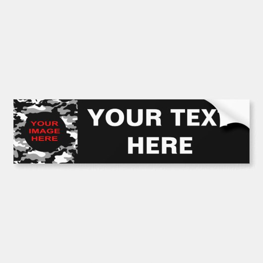 ZWART EN GRAY CAMO BUMPERSTICKER (Voorkant)