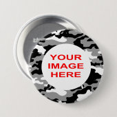 ZWART EN GRAY CAMO RONDE BUTTON 7,6 CM (Voorkant /achterkant)