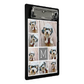 Zwart en grijs 8 Foto Collage klassiek monogram Mini Klembord (Schuin)