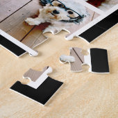 Zwart en grijs 8 Fotocollage - klassiek monogram Legpuzzel (Zijkant)