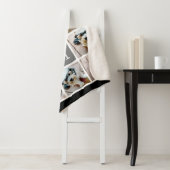 Zwart en grijs 8 Fotocollage - klassiek monogram Sherpa Deken (In situ)