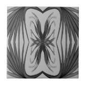 Zwart en grijs Abstract gespiegelde gevederde blad Tegeltje (Voorkant)