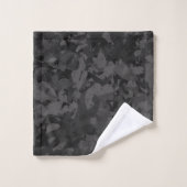 Zwart en grijs abstract grafisch kunst ontwerp bad handdoek (Wasdoekje)