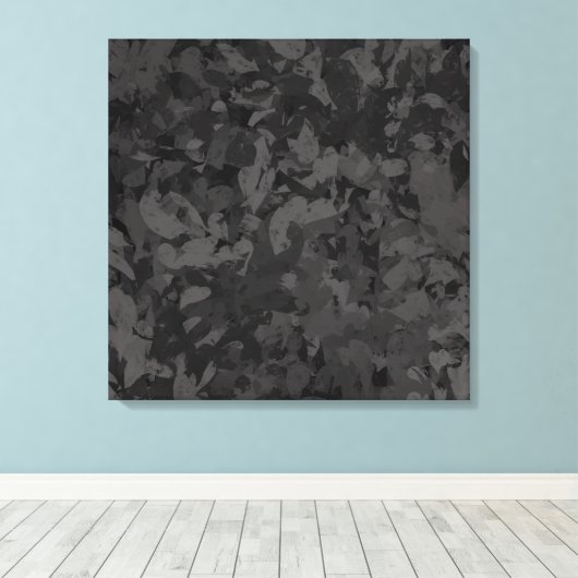 Zwart en grijs abstract grafisch kunst ontwerp canvas afdruk (Insitu (Houten vloer))