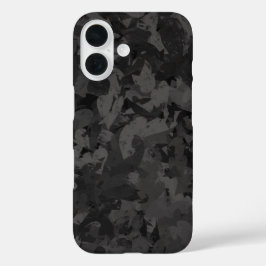 Zwart en grijs abstract grafisch kunst ontwerp iPhone 16 hoesje