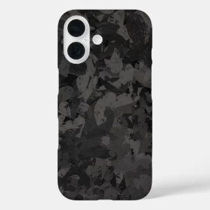 Zwart en grijs abstract grafisch kunst ontwerp iPhone 16 hoesje