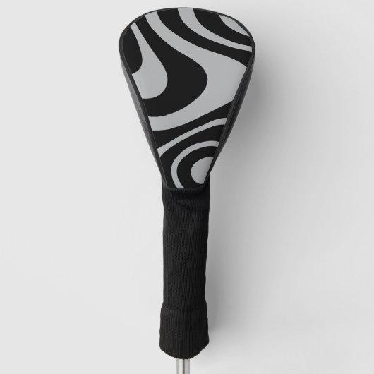 Zwart en Grijs Abstract Koel Design Stuurprogramma Golfheadcover (Voorkant)