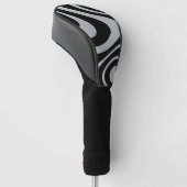 Zwart en Grijs Abstract Koel Design Stuurprogramma Golfheadcover (Schuin)