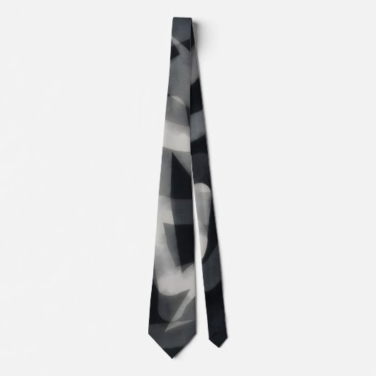 Zwart en grijs abstract kunstzinnig stropdas (Voorkant)