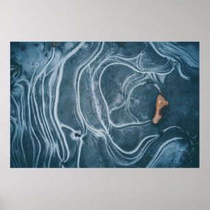 Zwart en grijs abstract schilderij poster