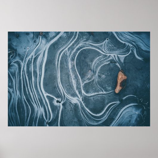 Zwart en grijs abstract schilderij poster (Voorkant)
