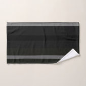 Zwart en Grijs Abstract Strepen Bad Handdoek (Handdoek)