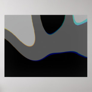 Zwart En Grijs Abstracte Kunst 306 Poster