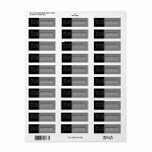 Zwart en grijs afstudeeradreslabels etiket (Full Sheet)