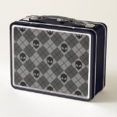 Zwart en Grijs Alien Argyle Patroon (Achterkant)