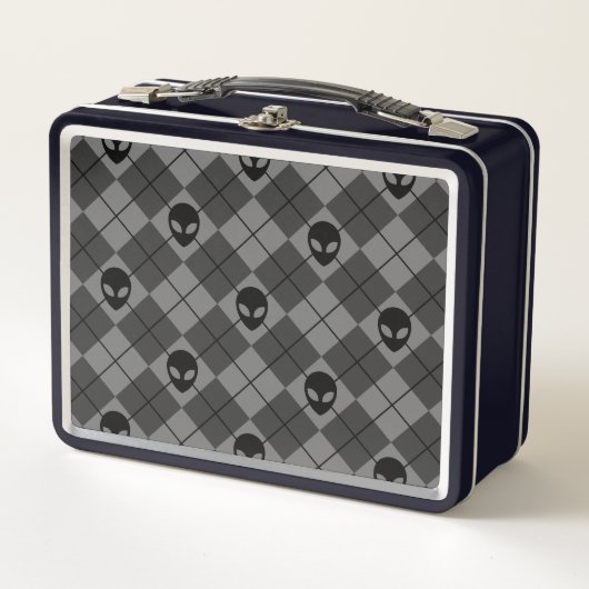 Zwart en Grijs Alien Argyle Patroon (Voorkant)