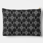 Zwart en Grijs Alien Argyle Patroon Etui (Achterkant)