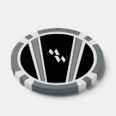 Zwart en grijs Art Deco Design monogram Poker Chips (Enkel)